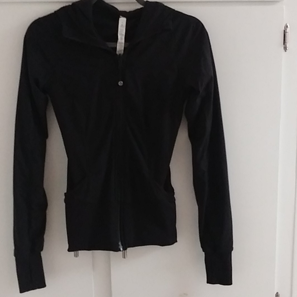 Womens black Lululemon athletic jacket